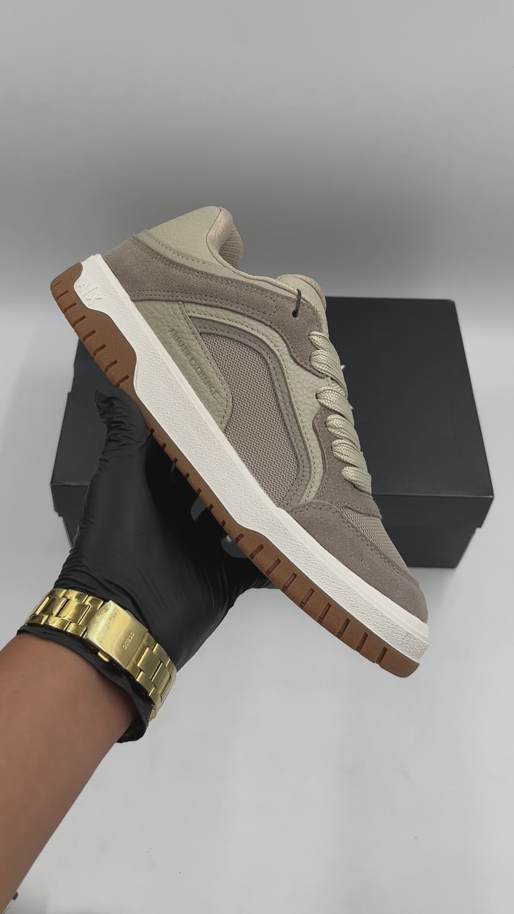 ARMANI EXCHANGE OVERSIZED SNEAKERS WITH CONTRASTING INSERTS